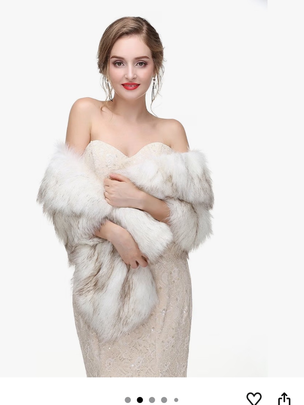 Ivory Faux Fur Bridal Shawl Wrap